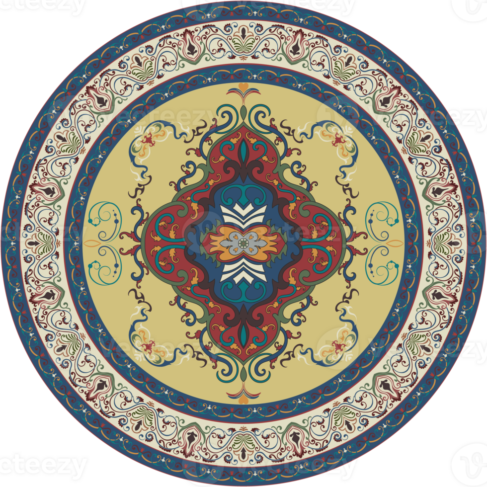Abstract floral pattern floor rug, scrap side, Persian carpet for home decoration. png