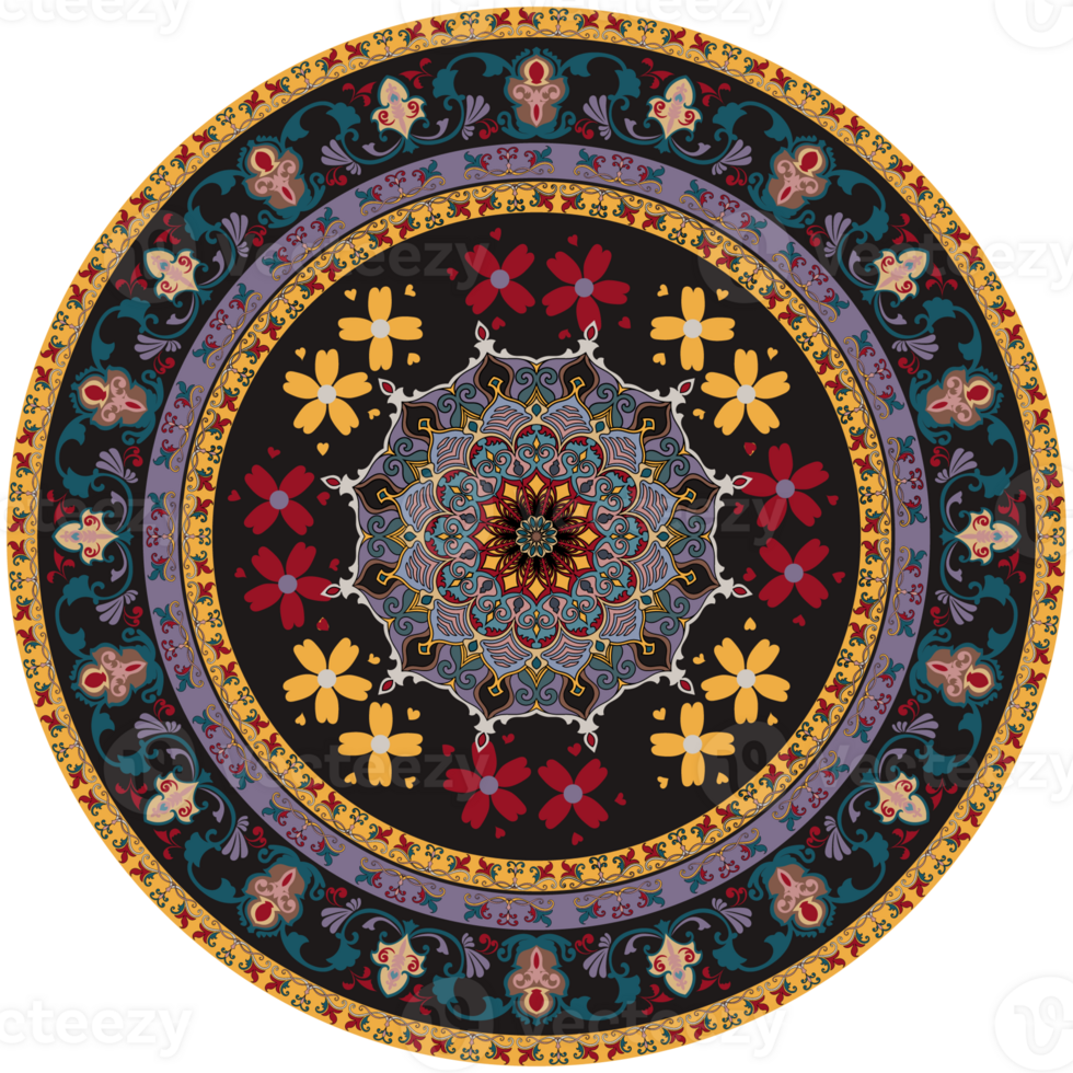 Abstract floral pattern floor rug, scrap side, Persian carpet for home decoration. png
