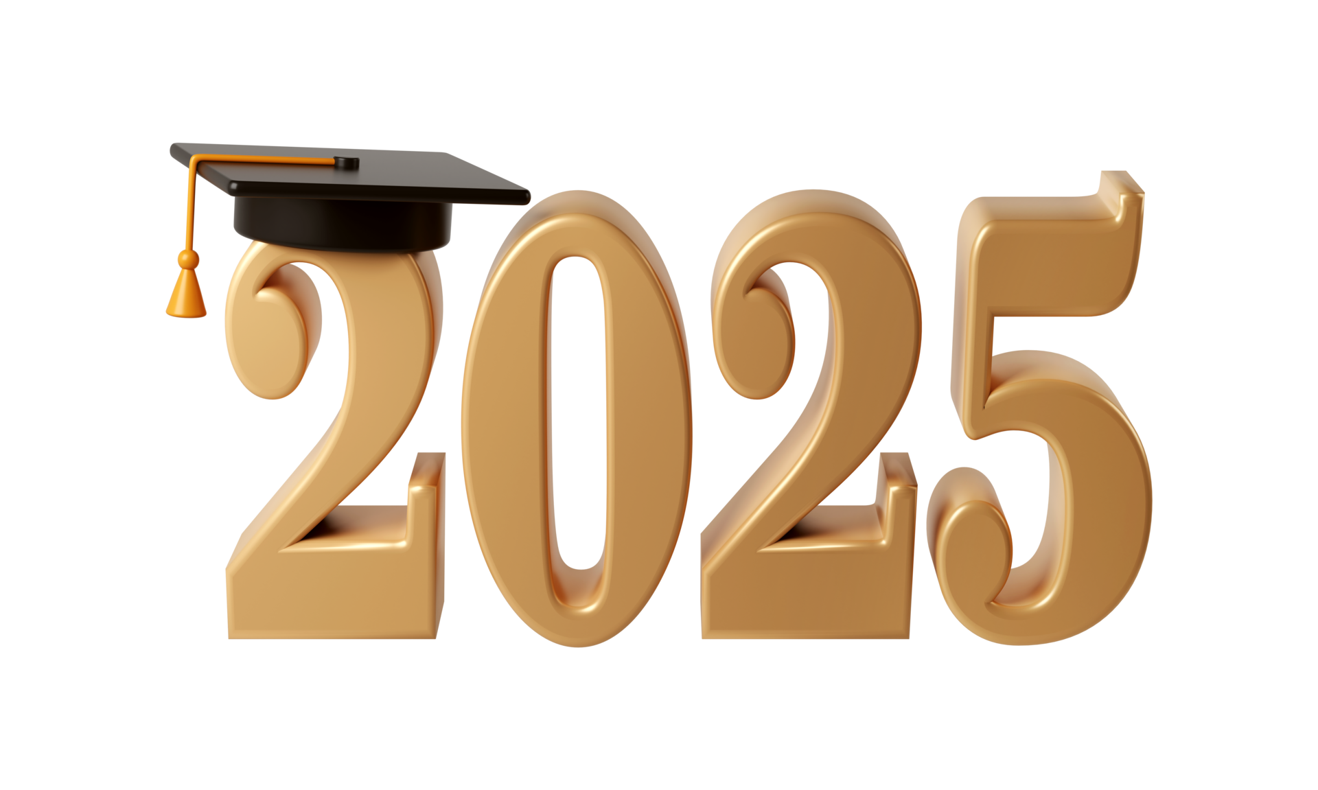 classe do 2025 3d ícone. parabéns graduados Projeto modelo com Preto