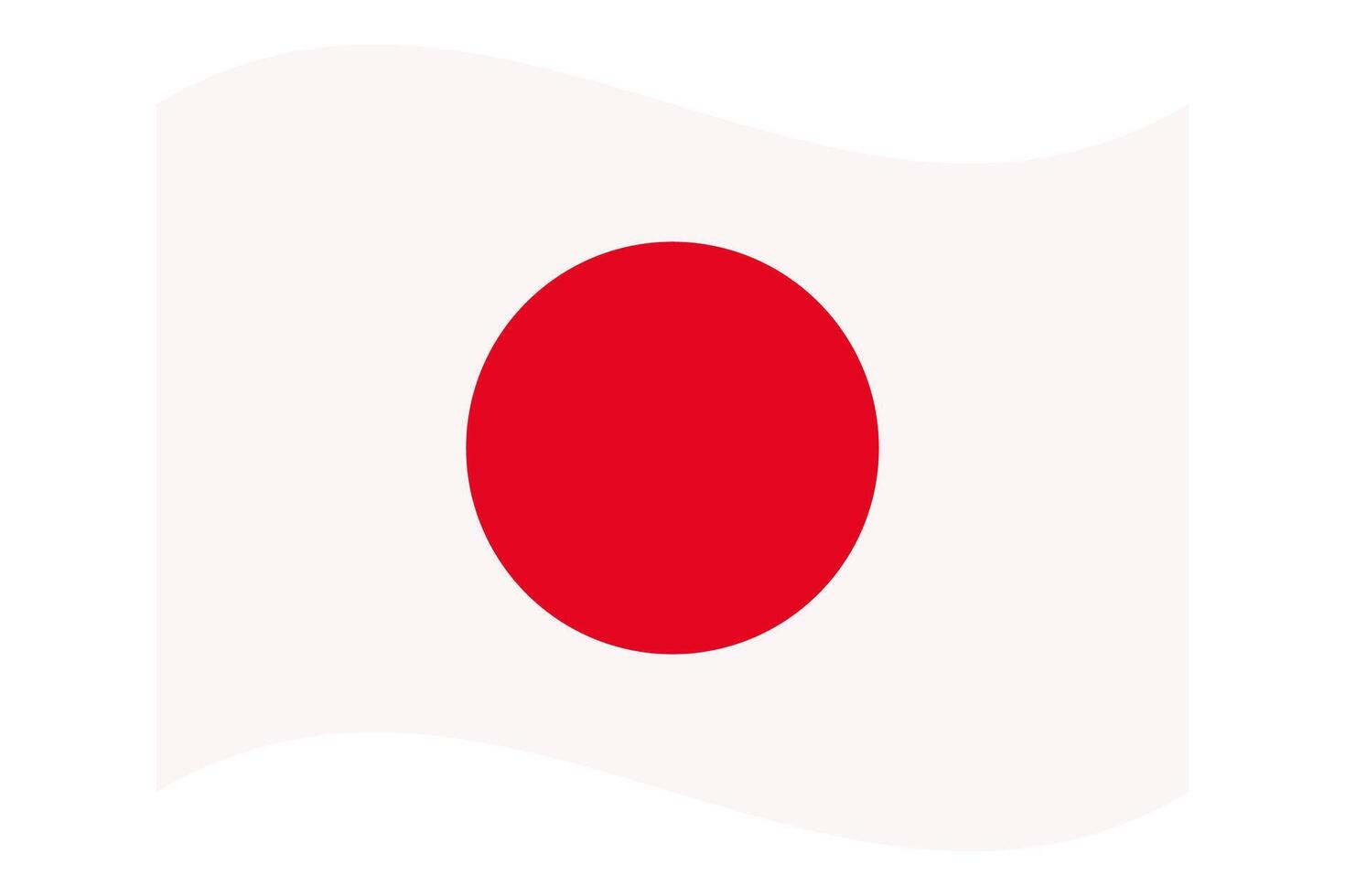 Wavy flag of Japan, isolated on transparent background. Japanese flag vector