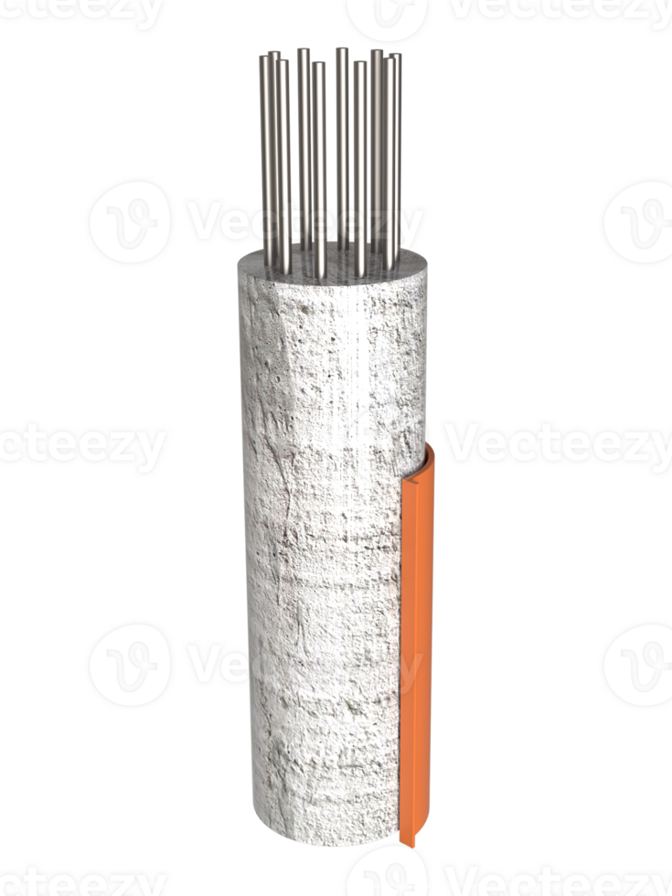 3d RCC columns rendering, concrete columns under construction. column shuttering. rod in columns. png