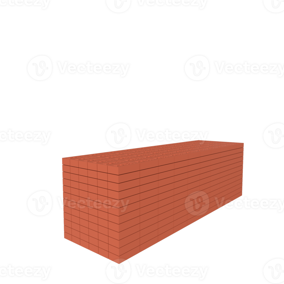 A Bunche of 3d bricks rendering, construction house building element png