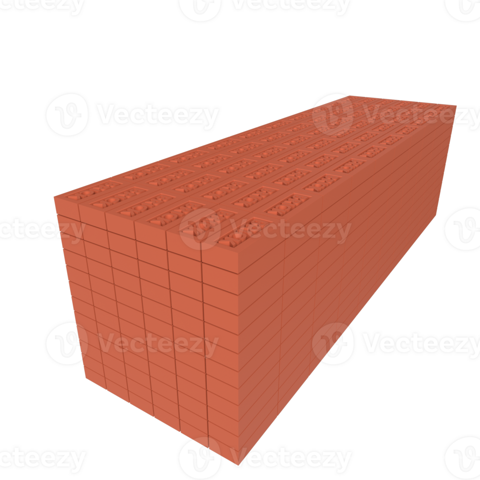 A Bunche of 3d bricks rendering, construction house building element png
