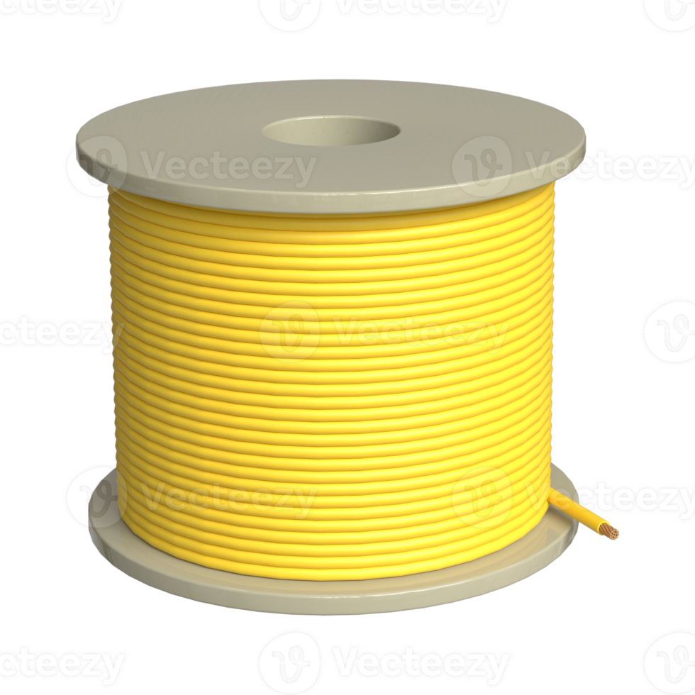 Realistic 3d wire or cable rendering for electric design, business, etc. png