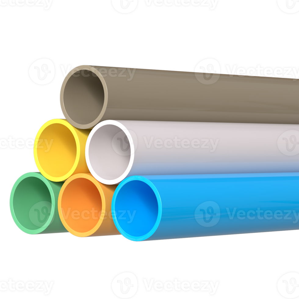 3d realistic PVC PPR pipe rendering for plumbing work. png