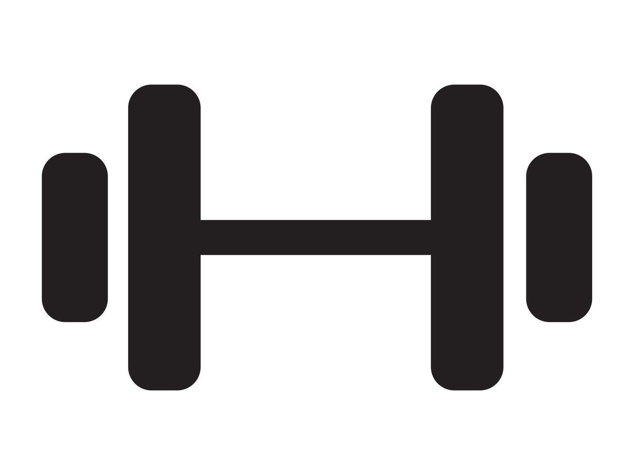 dumbbell icon. Two tone version on black and white background, exercise workout in gym fitness vector