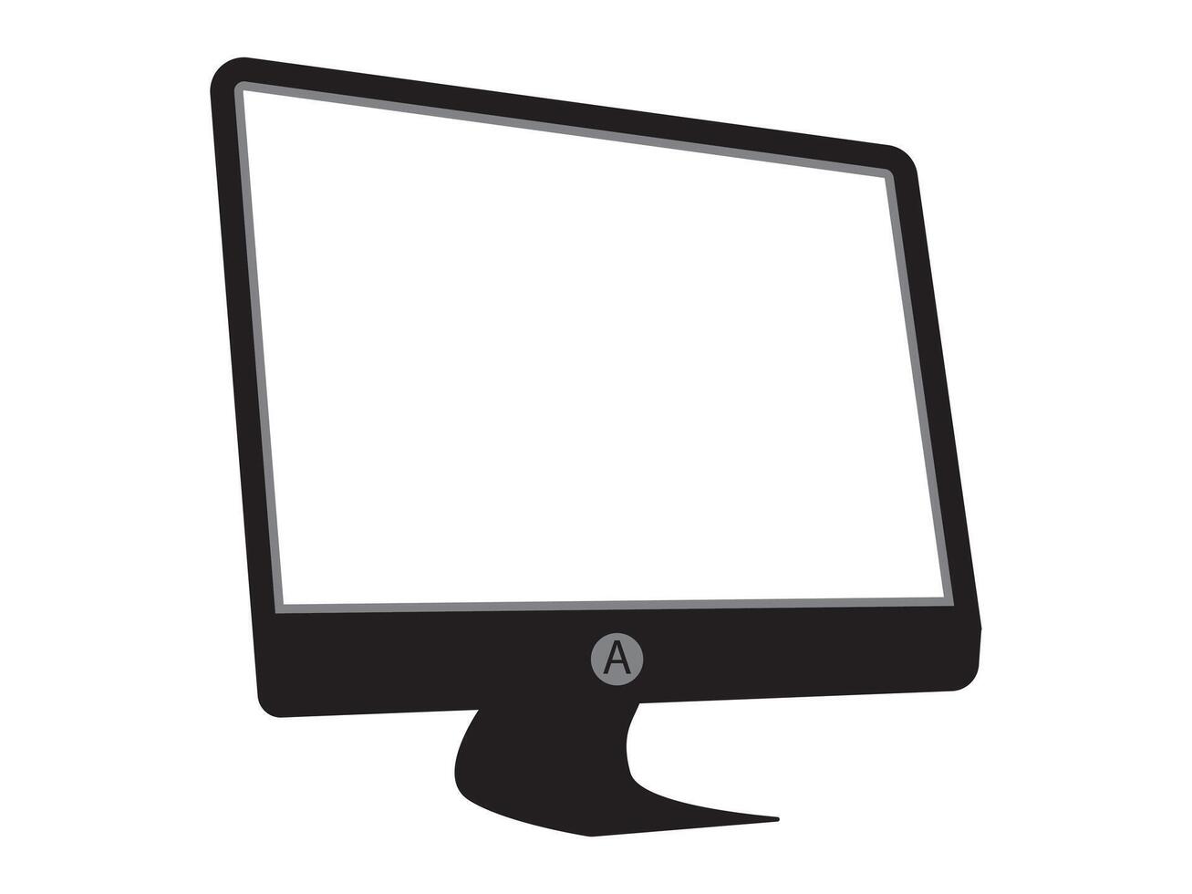 desktop pc mockup. monitor display icon with blank screen isolated on background. illustration vector