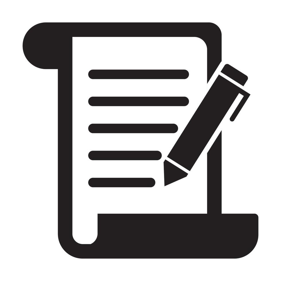 scripts icon paper and pen icon mobile concept and web design paper script symbol illustration graphics vector