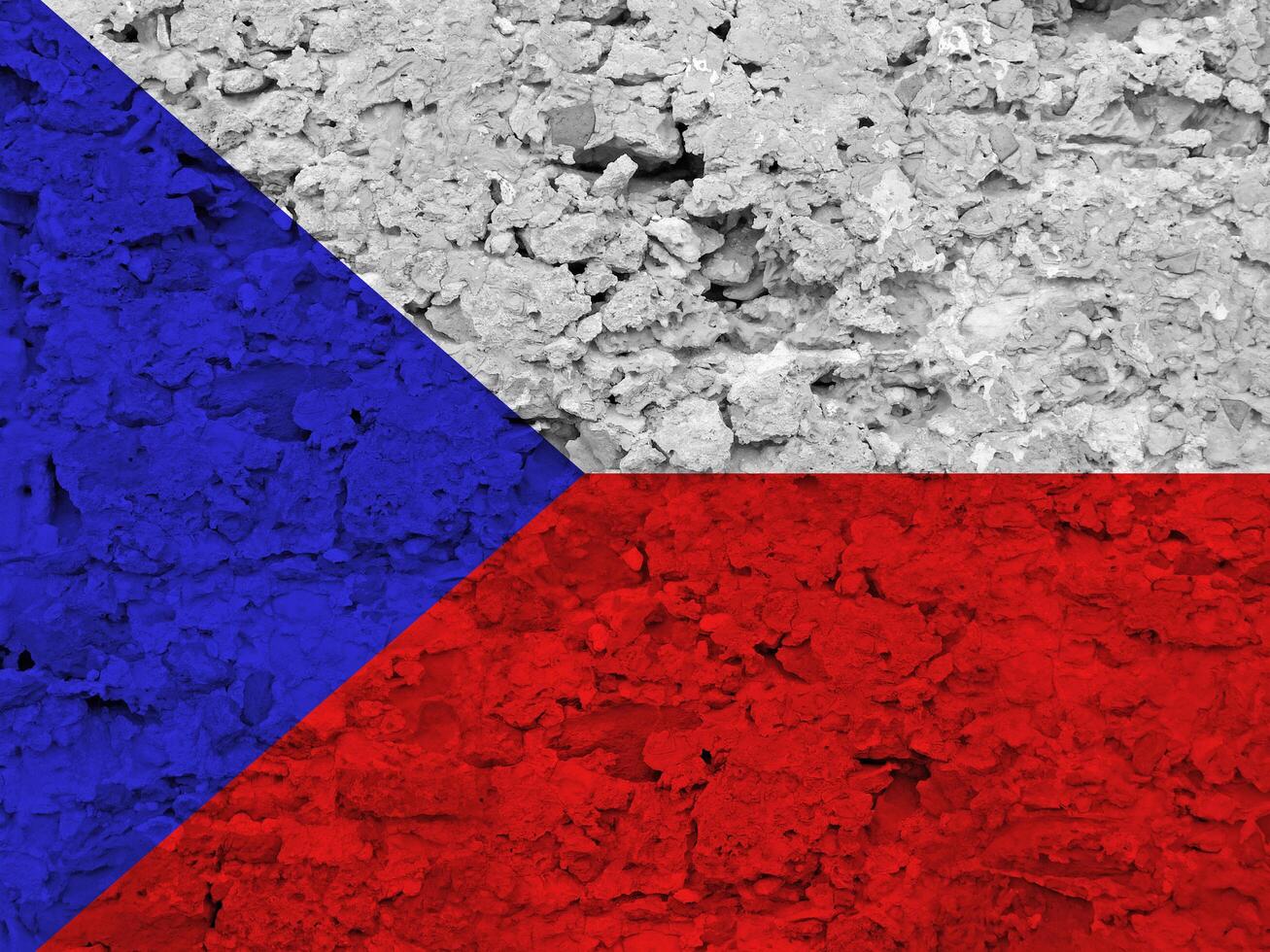 Czech republic flag with texture photo