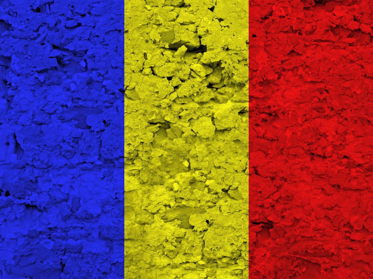 Romania flag with texture photo