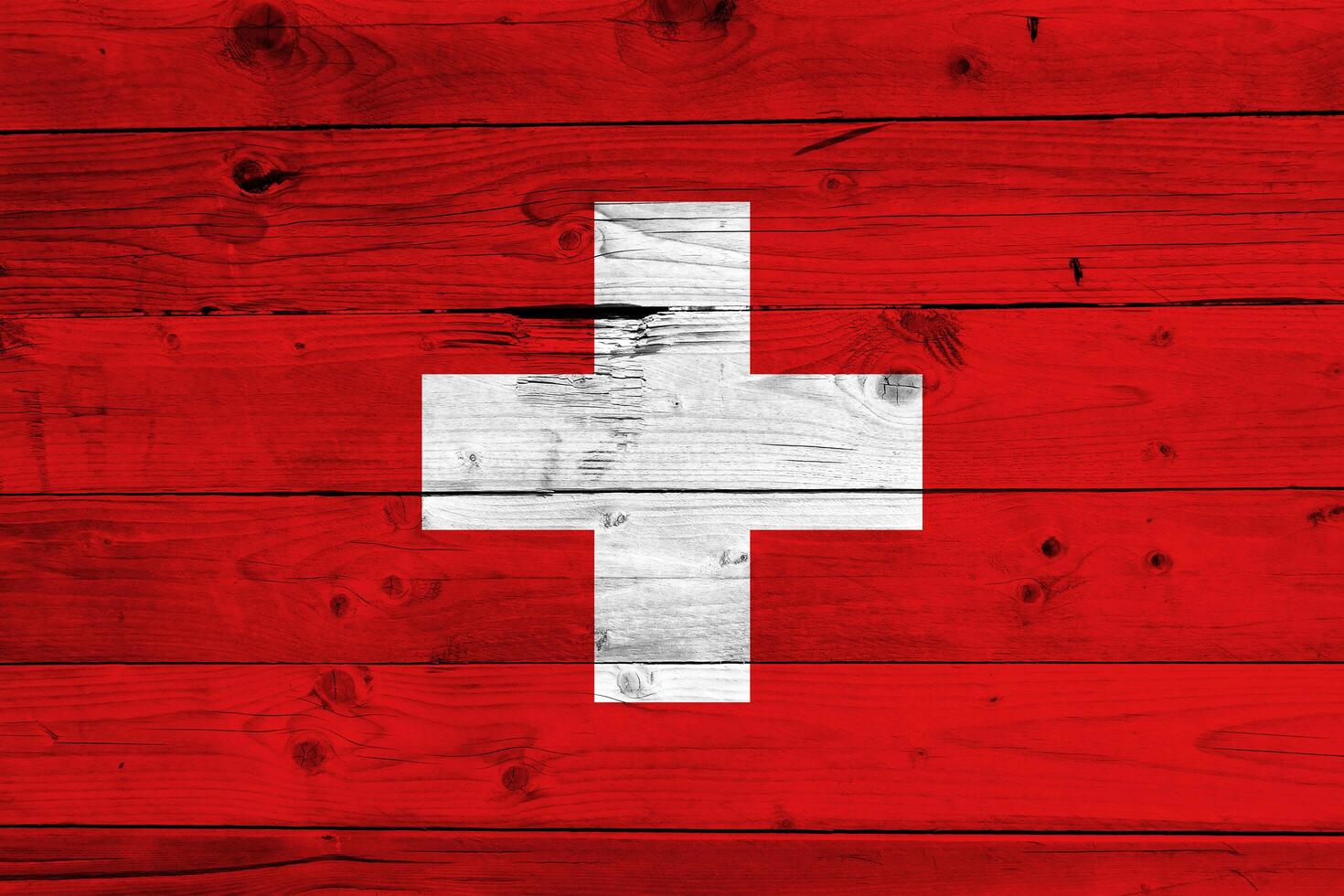 Swiss flag with texture photo