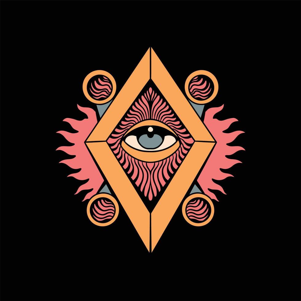 trippy shape illustration design vector