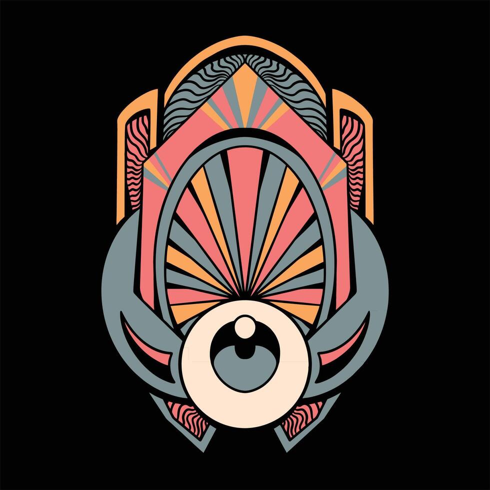trippy shape illustration design vector