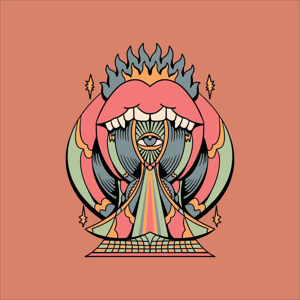 trippy shape illustration design vector