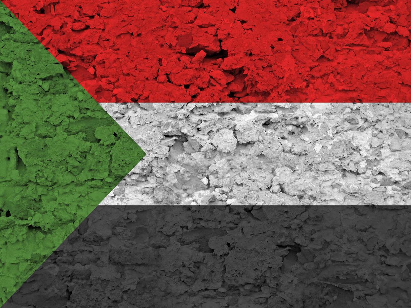 Sudan flag with texture photo