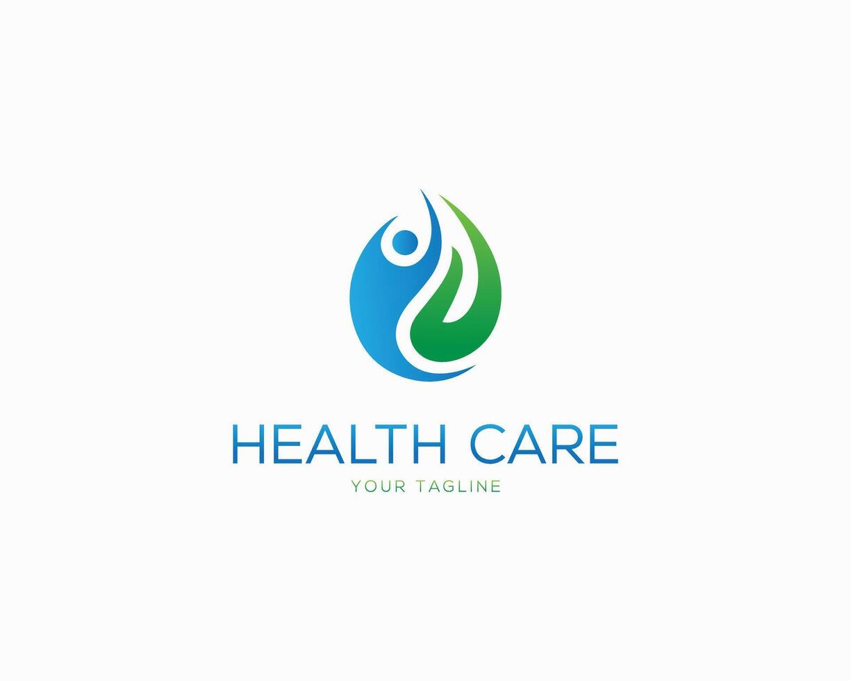 Water droplet health logo design concept template. vector