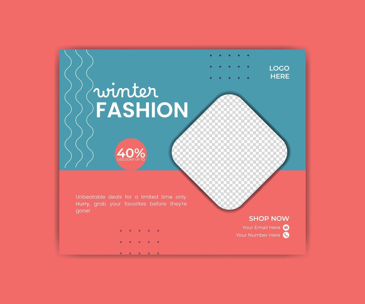 Web banner design template. vector