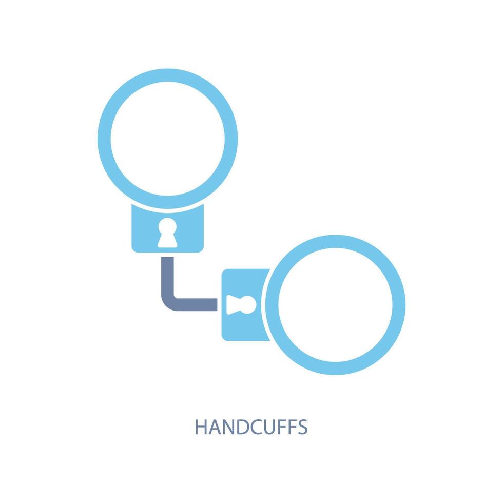 handcuffs concept line icon. Simple element illustration. handcuffs concept outline symbol design. vector