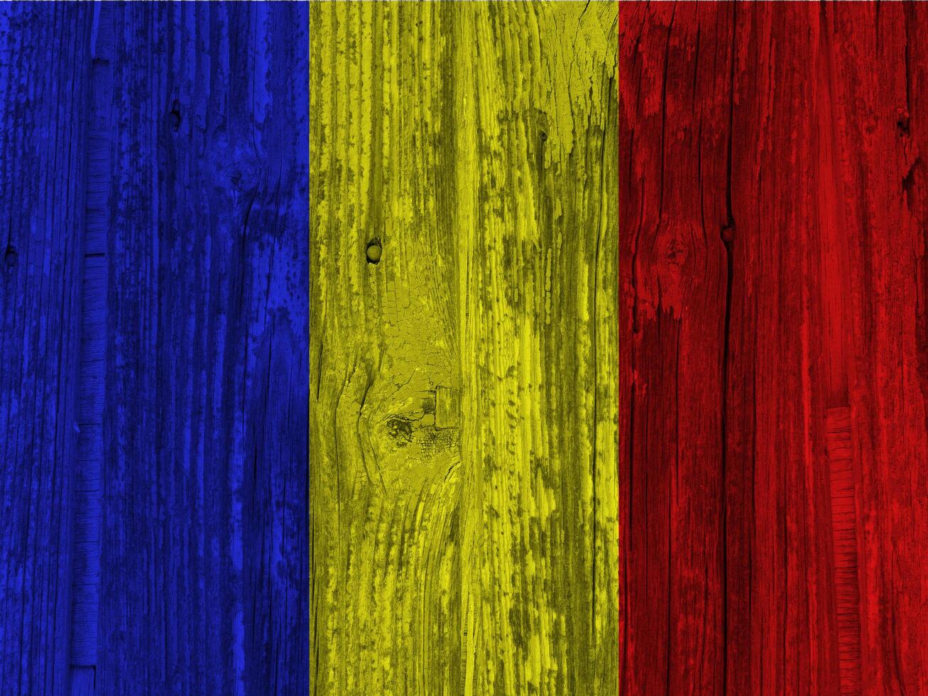 Romania flag with texture photo