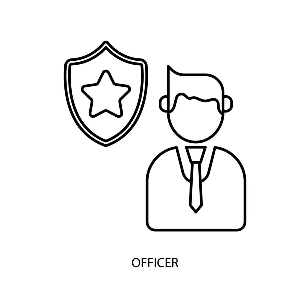 officer concept line icon. Simple element illustration. officer concept outline symbol design. vector