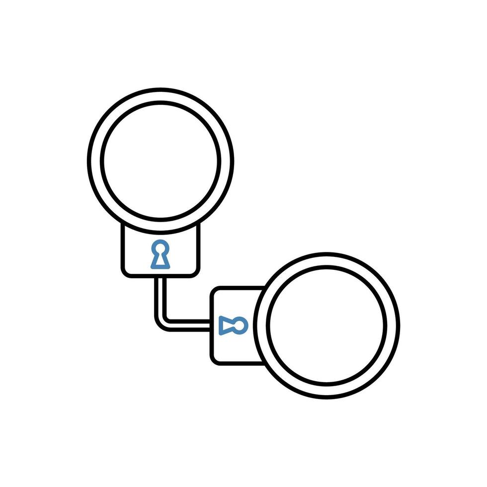 handcuffs concept line icon. Simple element illustration. handcuffs concept outline symbol design. vector