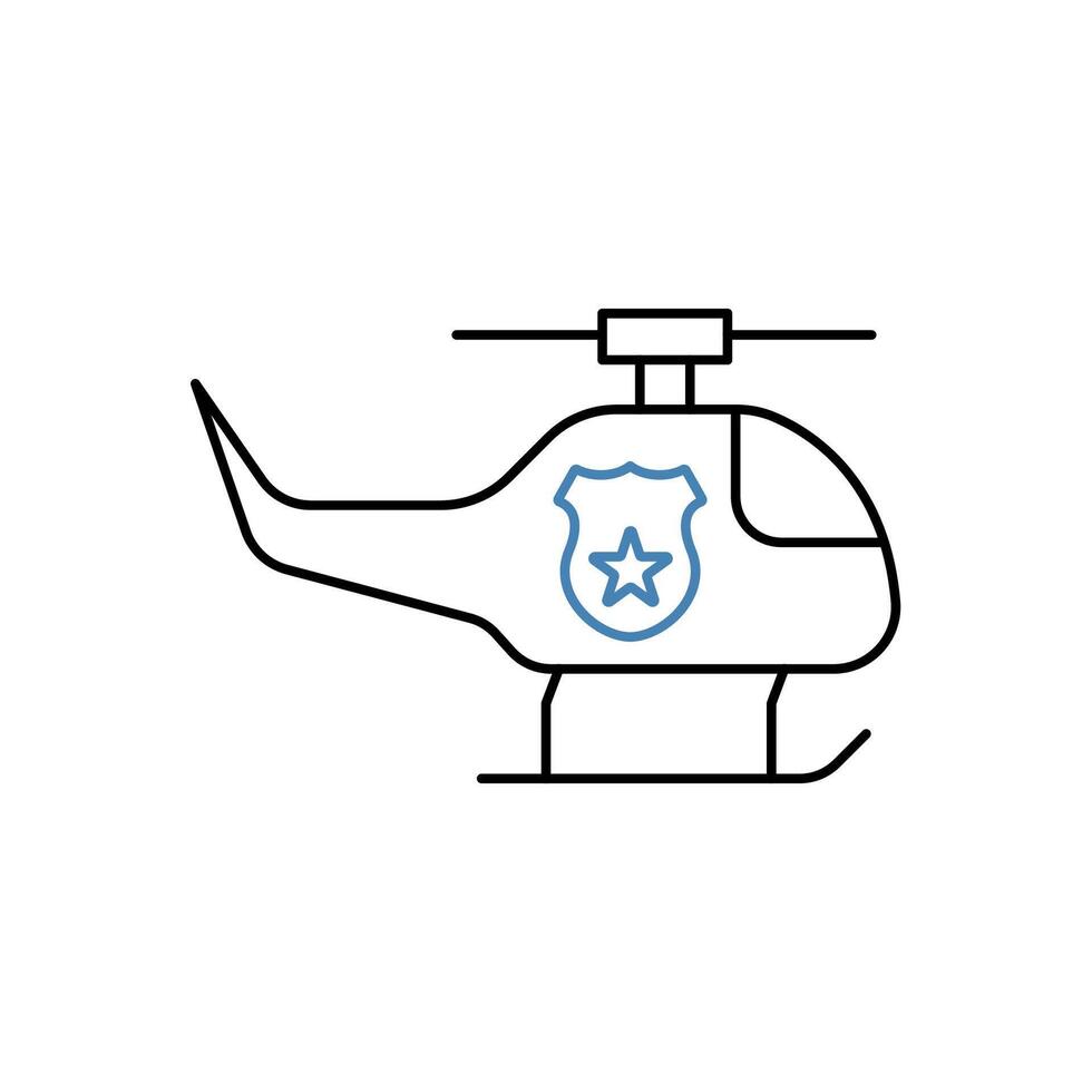 helicopter concept line icon. Simple element illustration. helicopter concept outline symbol design. vector