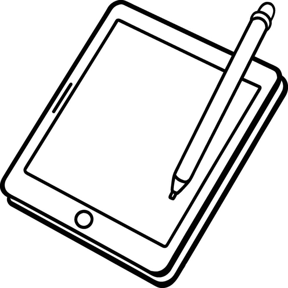 Hand draw technology sketch icon doodle set design for coloring book. Technology icon coloring pages vector