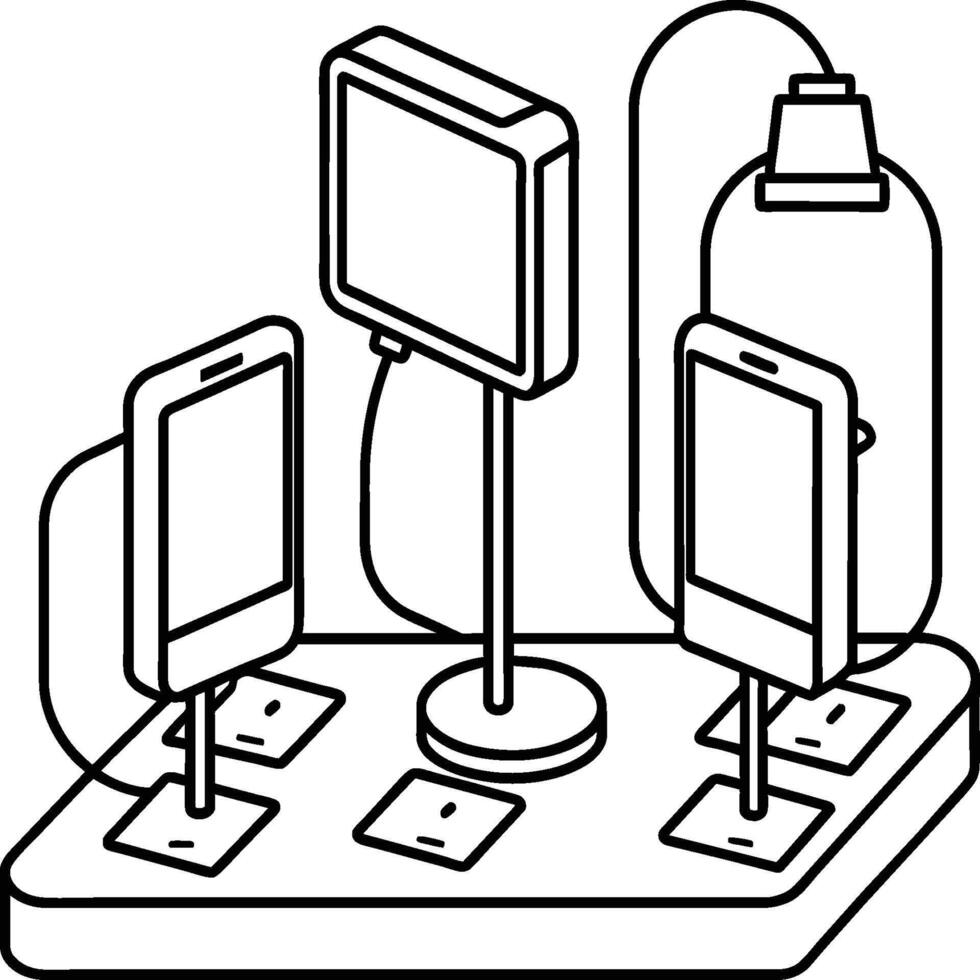 Hand draw technology sketch icon doodle set design for coloring book. Technology icon coloring pages vector