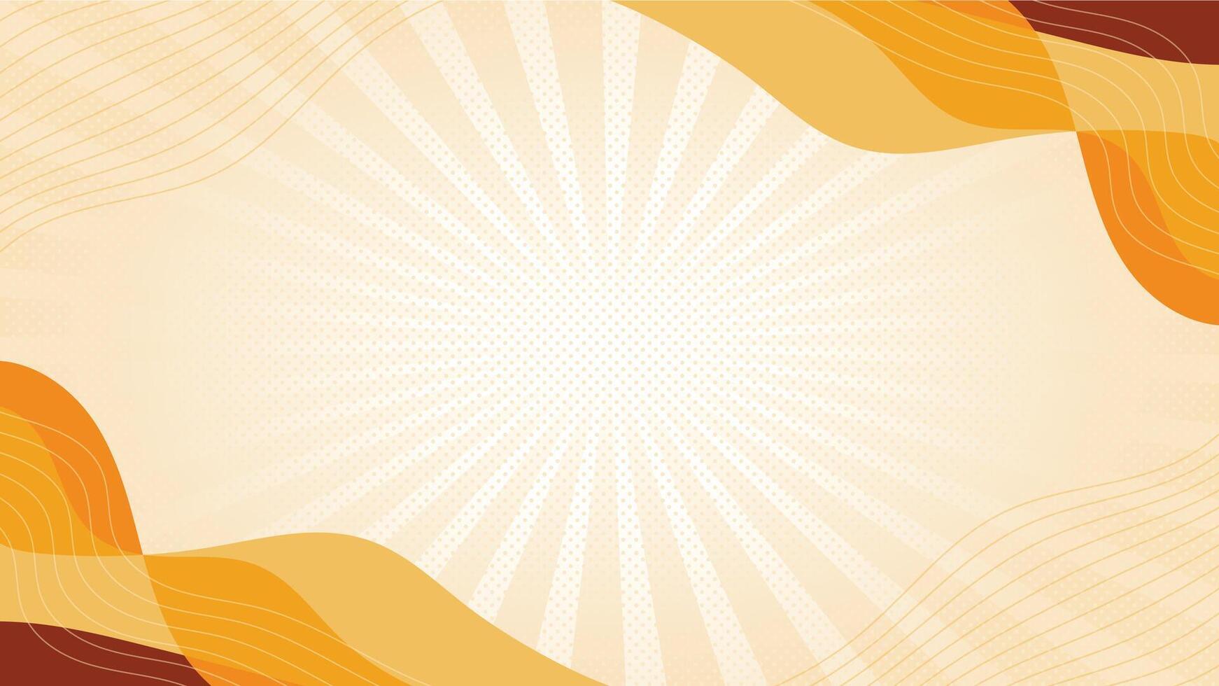 Abstract orange with sunburst background vector