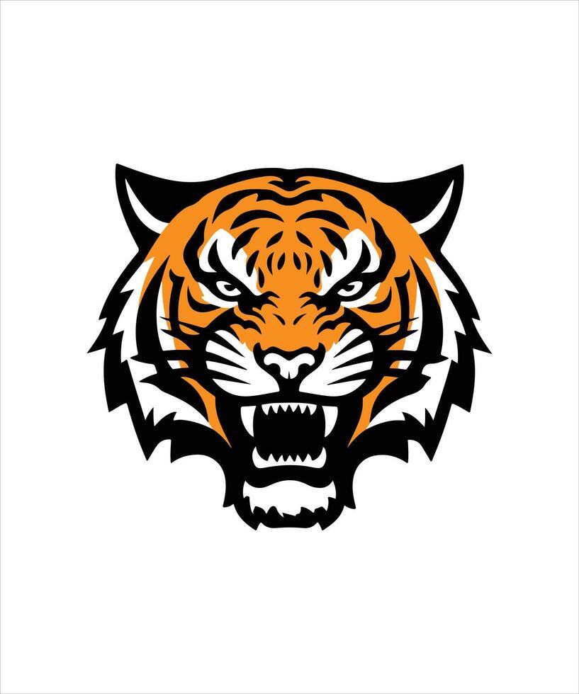 Roaring tiger logo design illustration vector