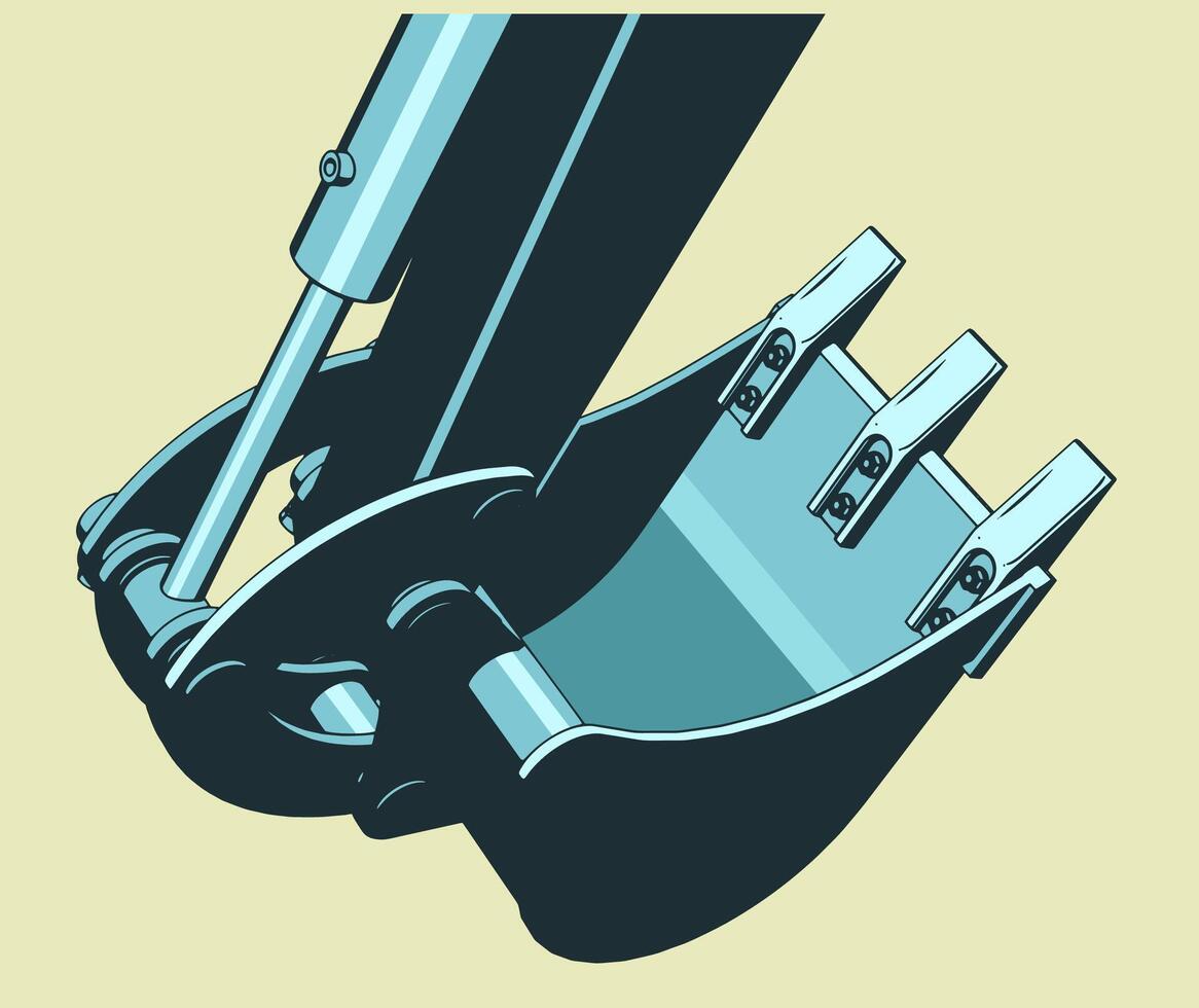 Excavator bucket illustration vector