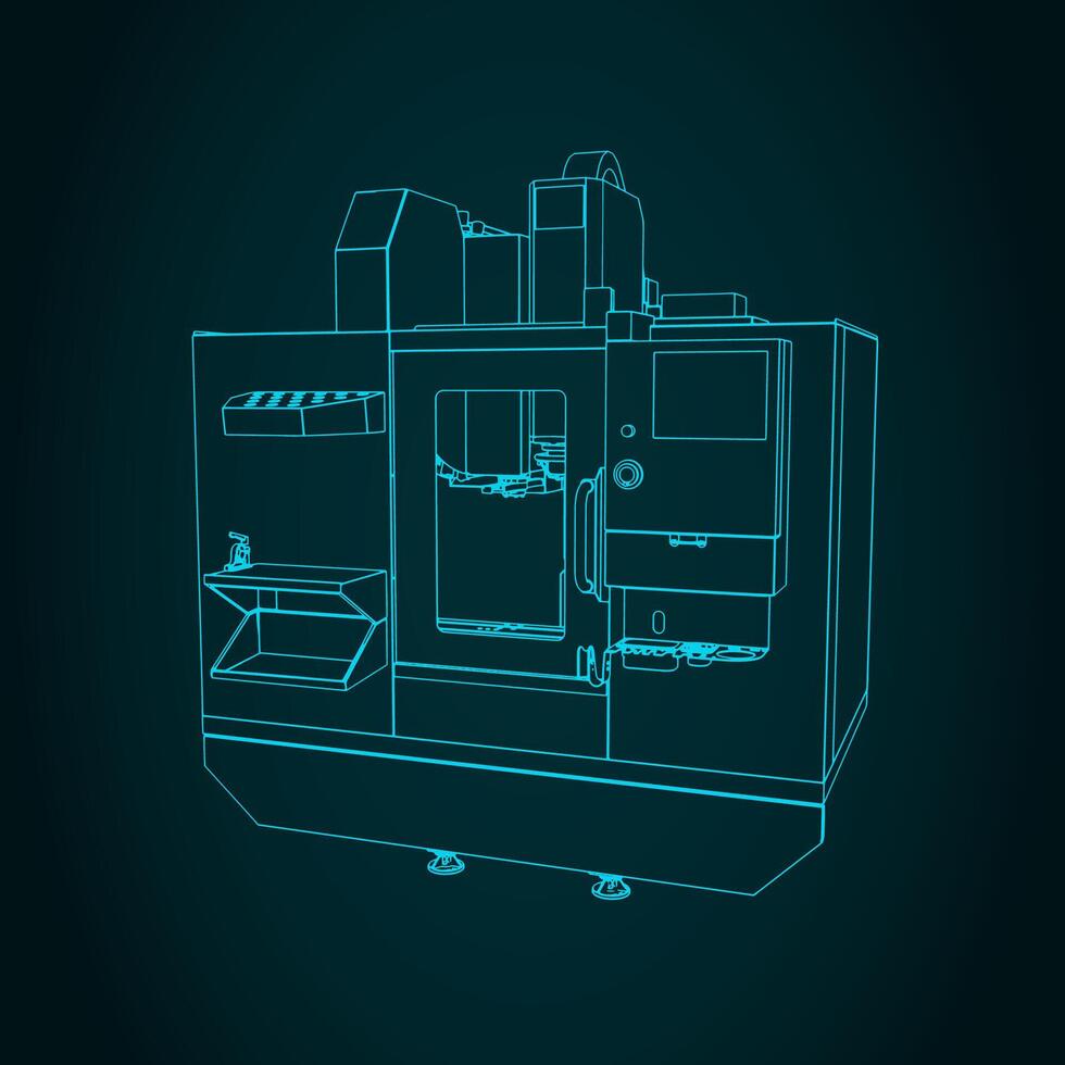 Automatic CNC milling machine vector