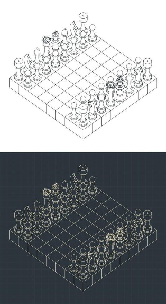 Chess board isometric illustration vector