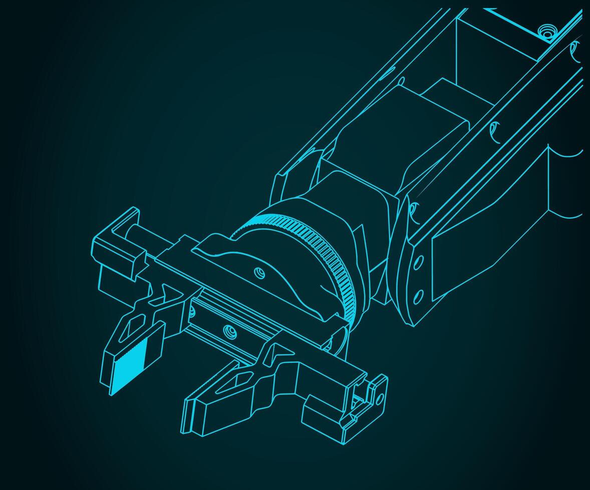 Robotic arm close up vector