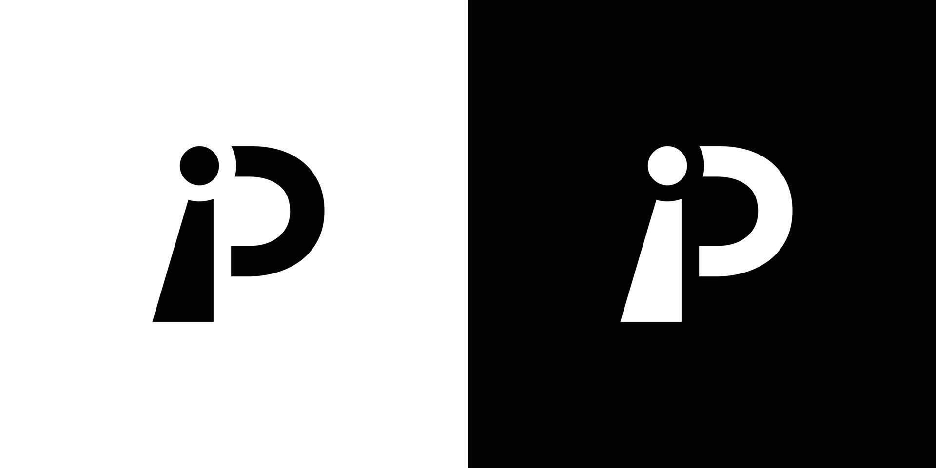 Modern and Unique letter IP initials logo design vector