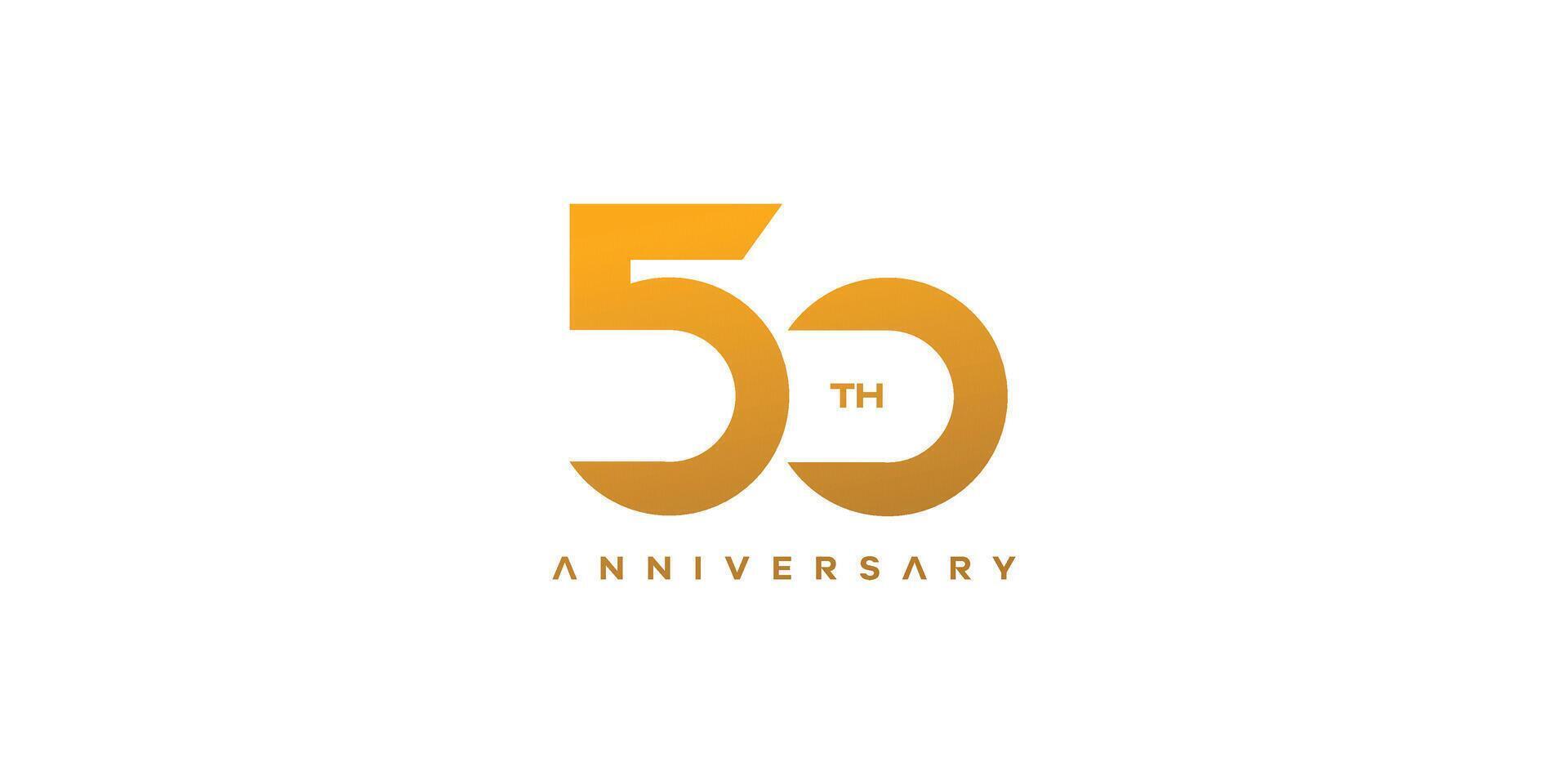 Modern and elegant number 50 logo design vector