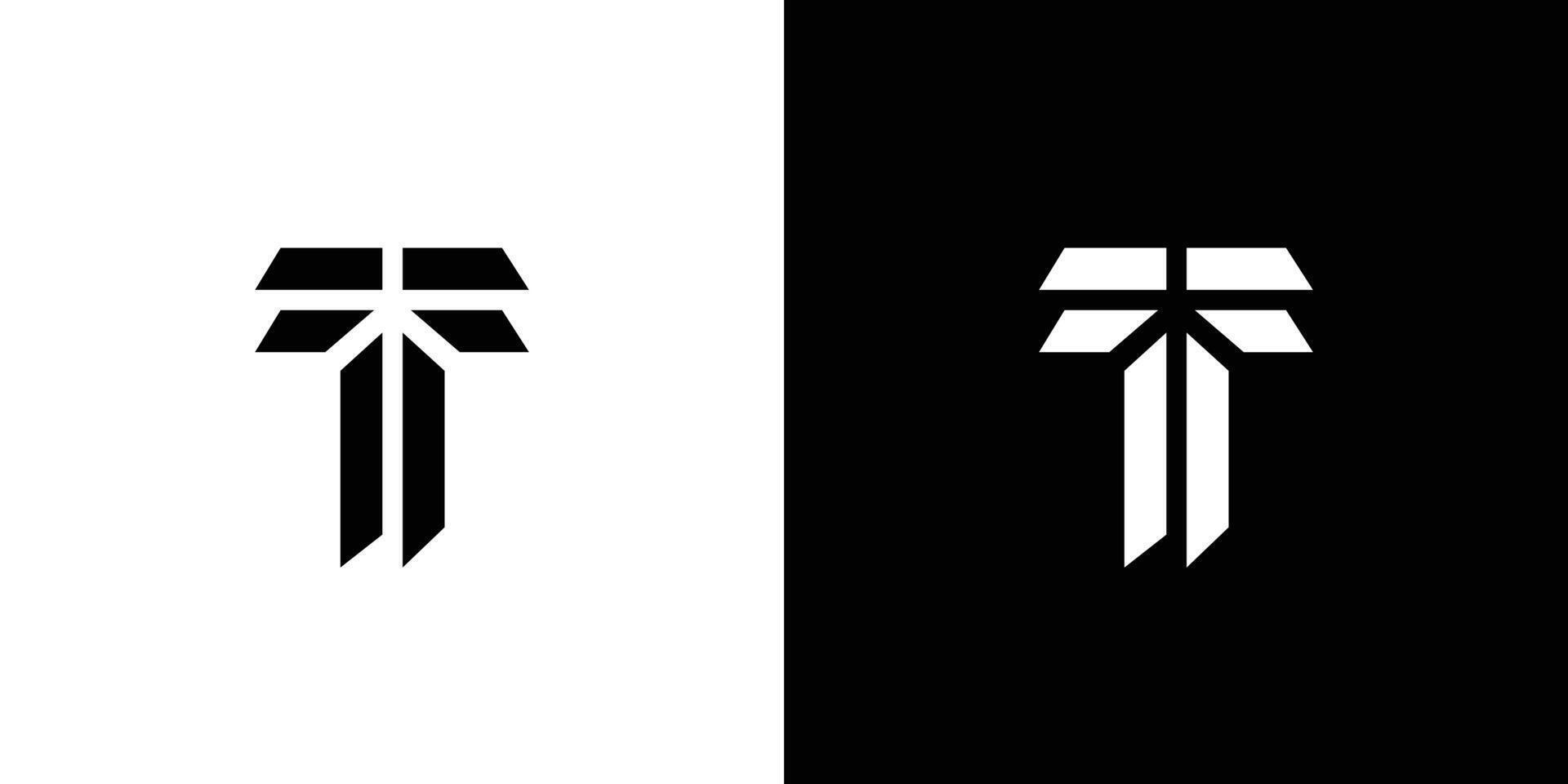 Modern and strong letter T initials logo design vector