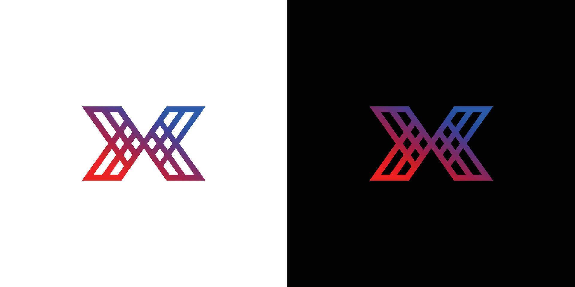Modern and strong letter X initials logo design vector