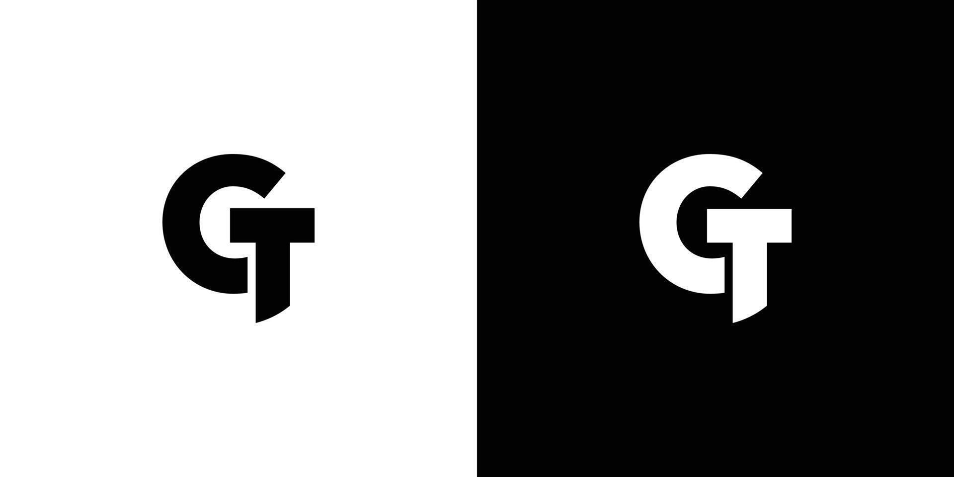 Modern and strong letter GT initials logo design vector