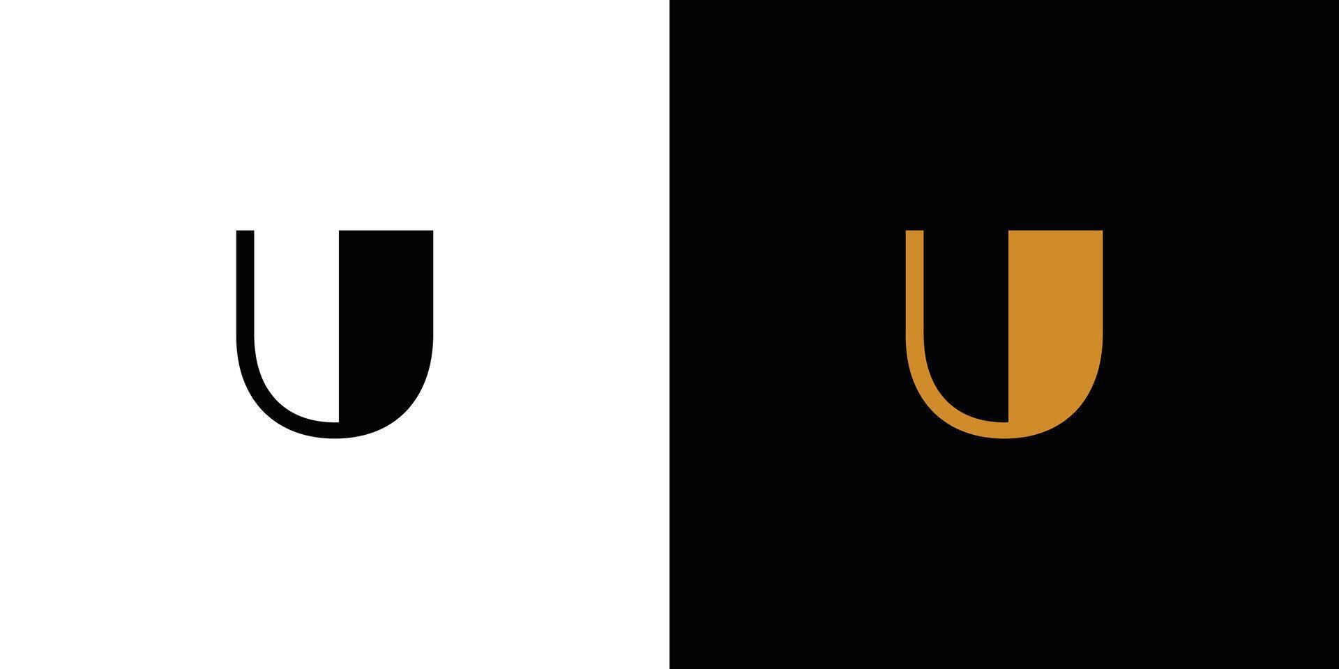 Modern and strong letter U initials logo design vector