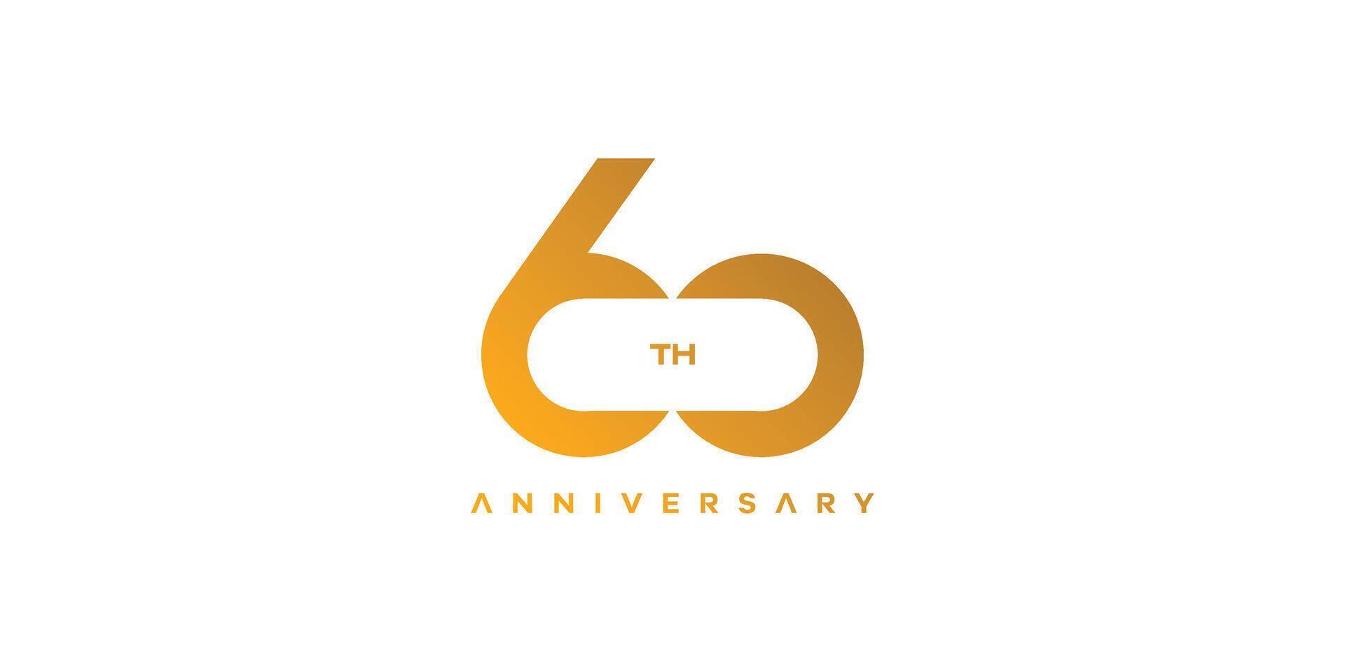 Modern and elegant number 60 logo design vector
