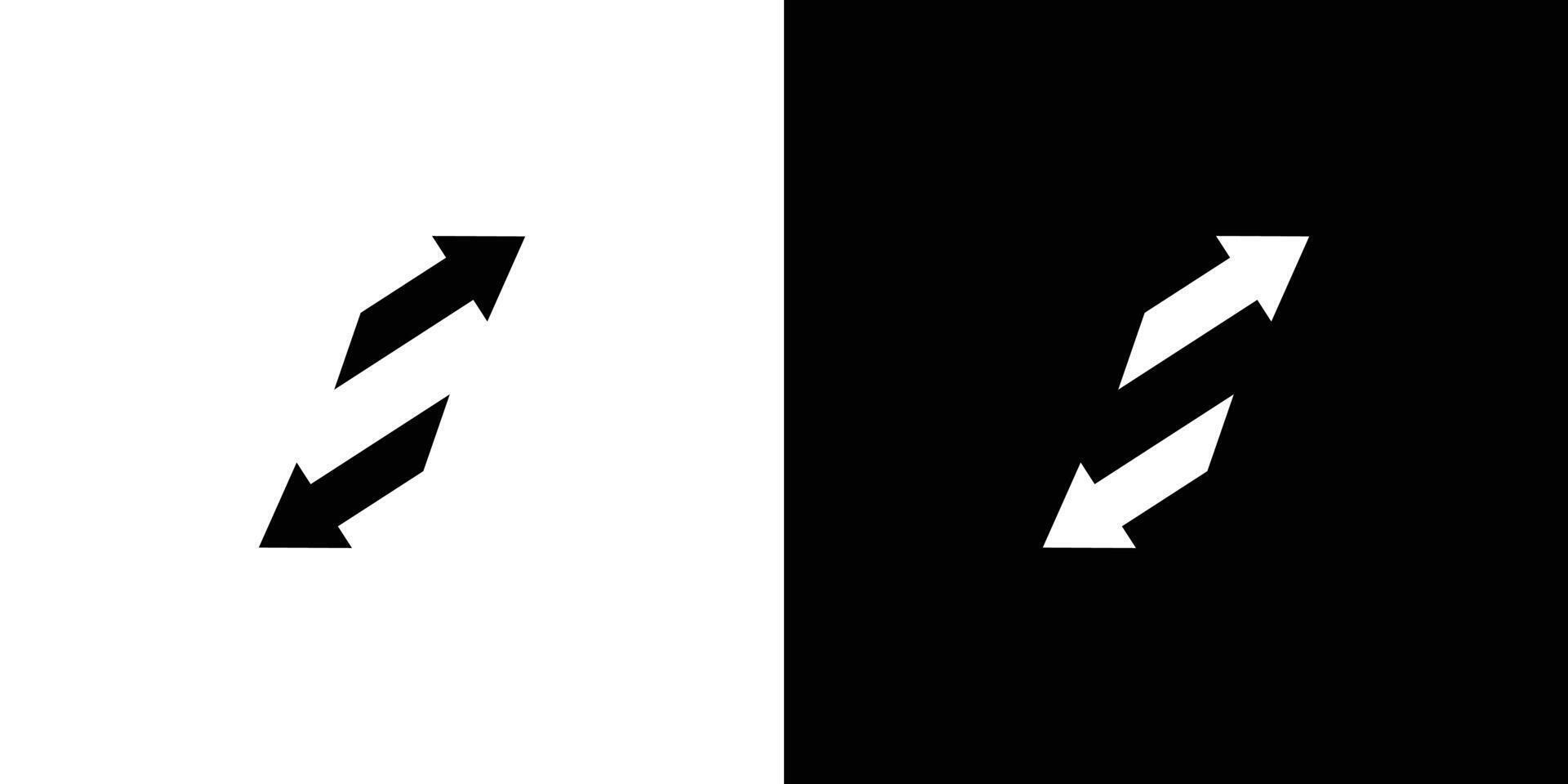 Unique and modern S arrow logo design vector