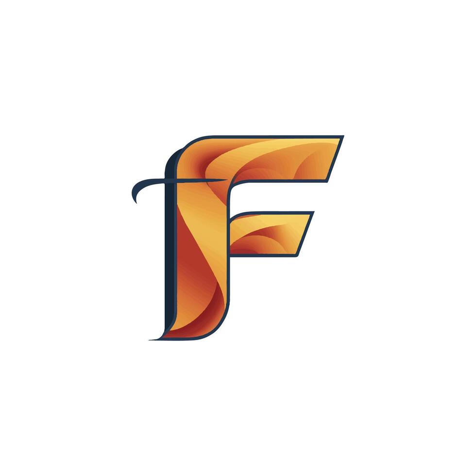 Unique F logo design vector