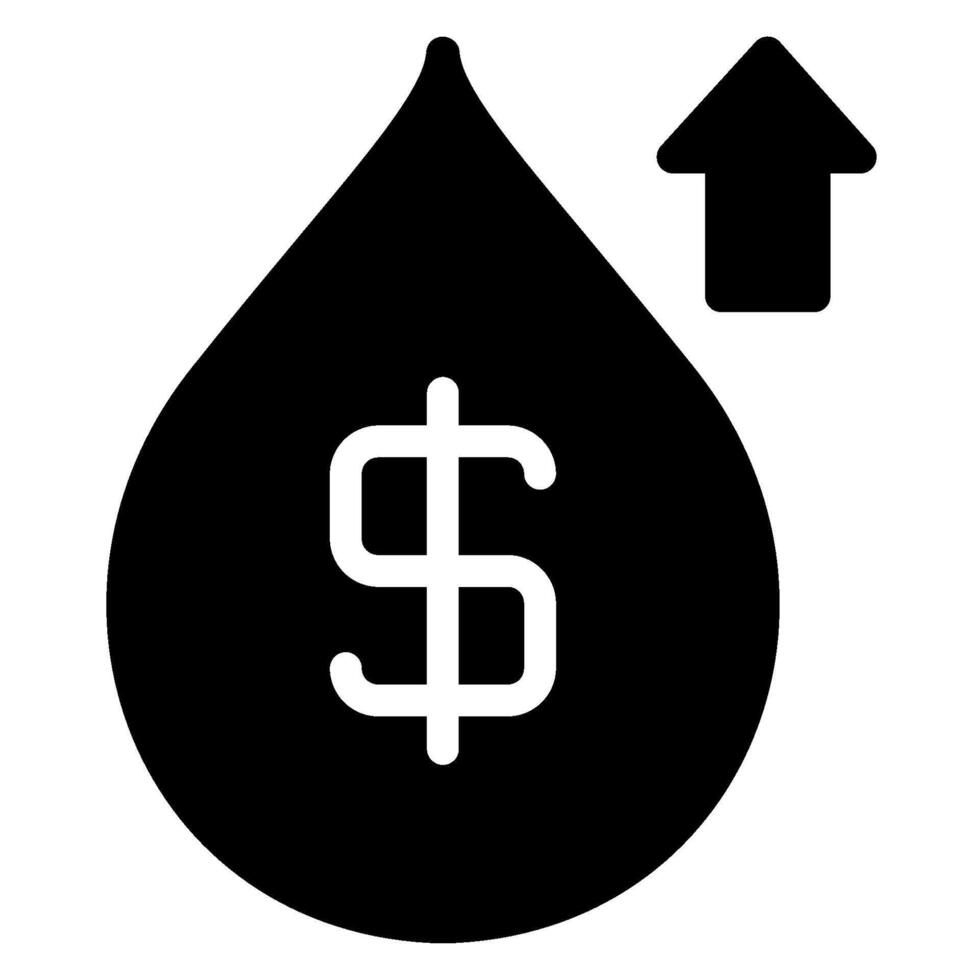water price glyph icon vector