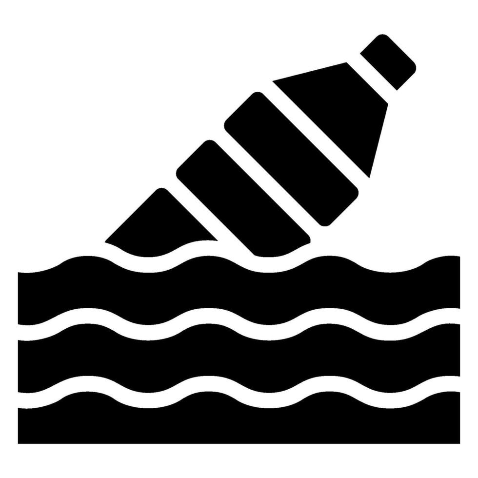 water pollution glyph icon vector