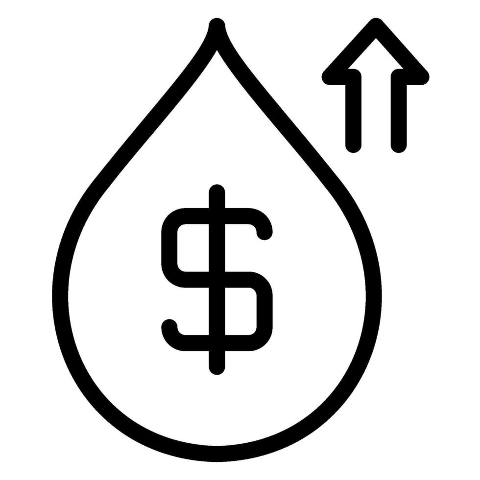 water price line icon vector