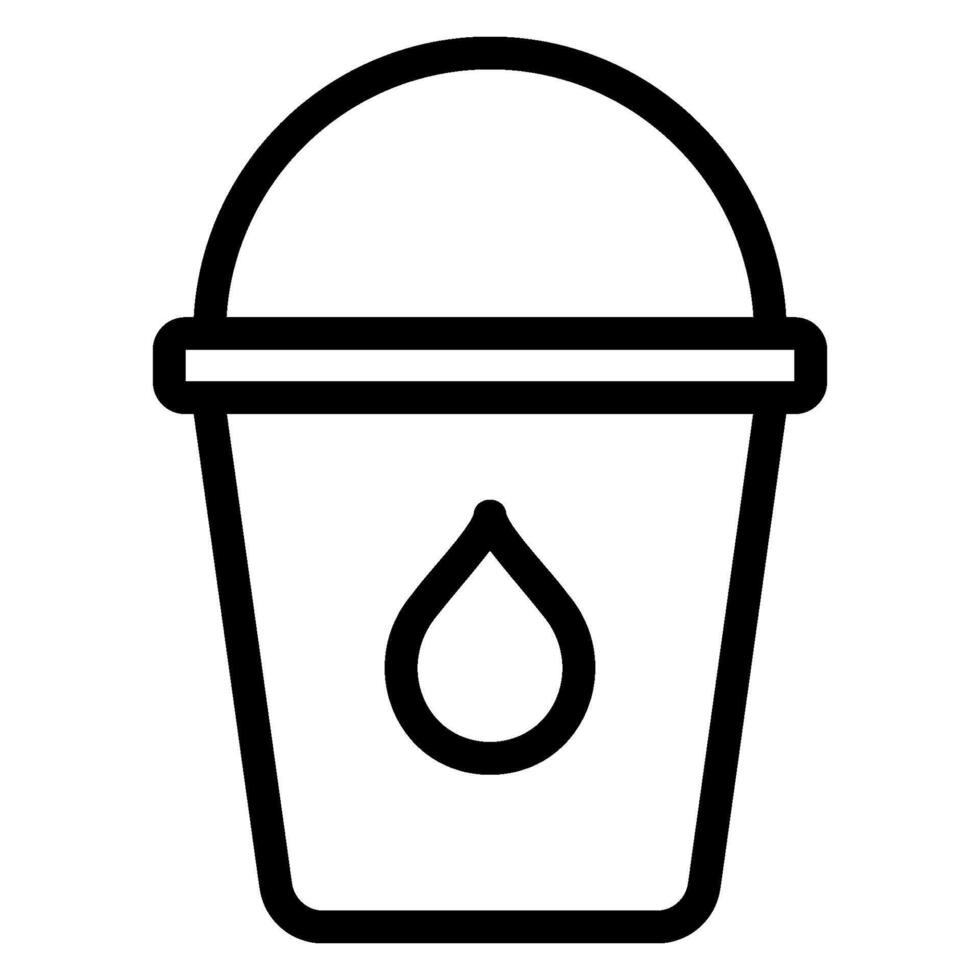 cleaning bucket line icon vector
