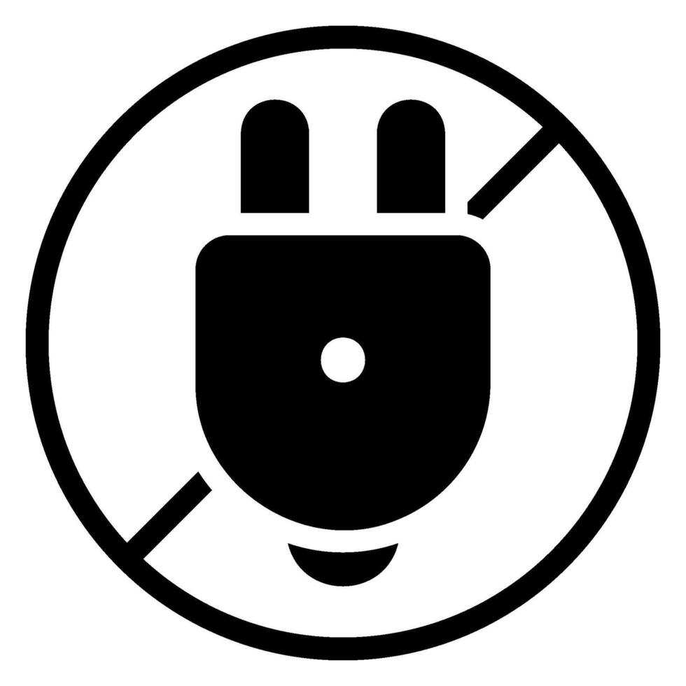 no plug glyph icon vector