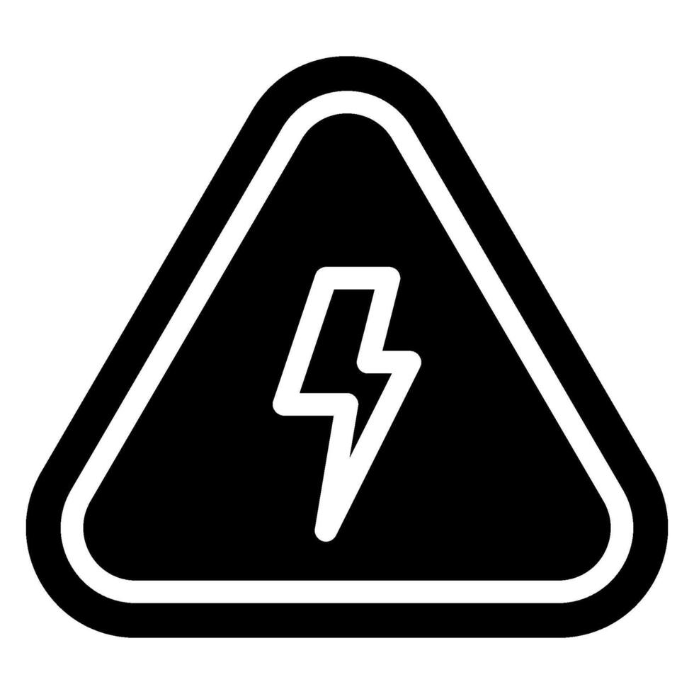 high voltage glyph icon vector