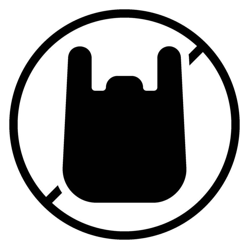 no plastic bag glyph icon vector